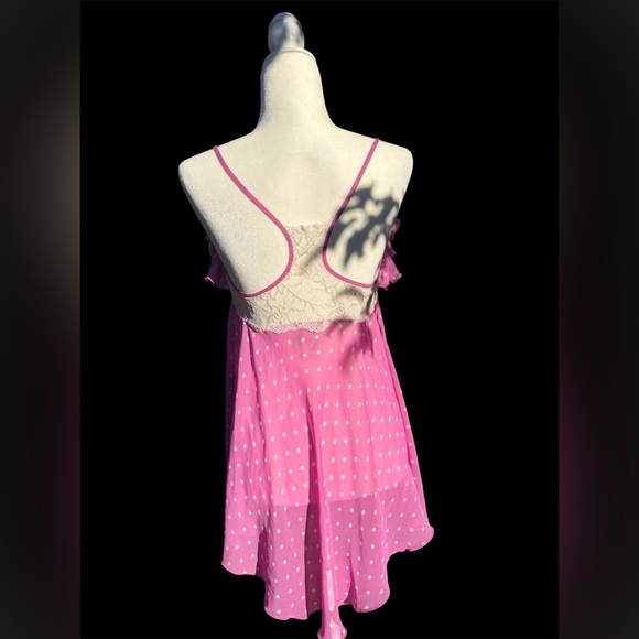 In Bloom Pink Polka Dot Ruffle Chemise - Picture 7 of 9